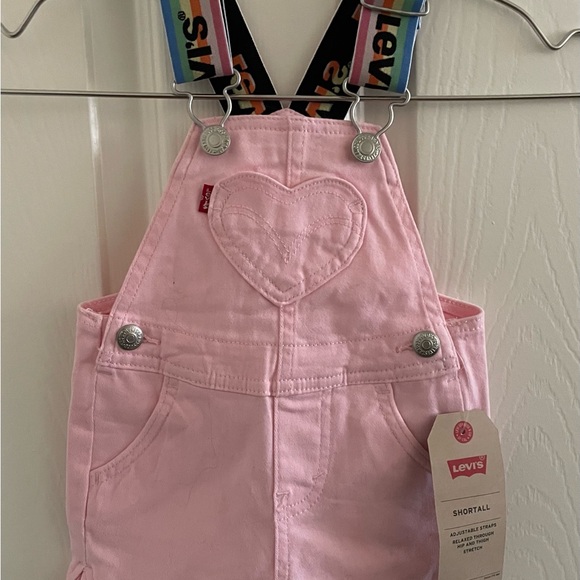 Levi's Heart-Embroidered Pink Overalls - Picture 1 of 2